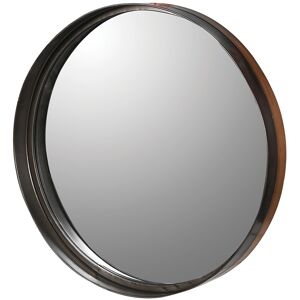 Round Copper and Black Wall Mirror 80cm x 80cm Material: Metal, Glass