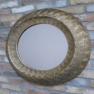 Round Gold Wall Mirror 72cm x 72cm Material: Metal, Glass