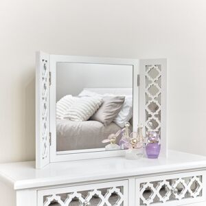 White Mirrored Triple Mirror - Sabrina White Range Material: Wood, glass