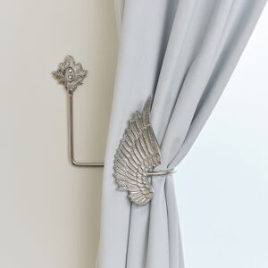 Pair of Silver Angel Wing Curtain Tie Backs Material: Metal