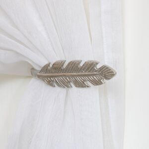 Pair of Silver Feather Curtain Holdbacks Material: Metal