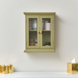 Olive Green Reeded Glass Wall Cabinet Material: Home Decor & Accessories/Shelves & Storage Olive Green Reeded Glass Wall Cabinet Material: Home Decor & Accessories/Shelves & Storage