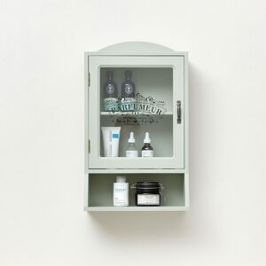 Vintage Style Sage Green Glass Fronted Wall Cabinet 54cm x 32cm Material: Home Decor & Accessories/Shelves & Storage Vintage Style Sage Green Glass Fronted Wall Cabinet 54cm x 32cm Material: Home Decor & Accessories/Shelves & Storage