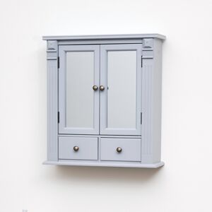 Grey Mirrored Bathroom Cabinet with Drawer Storage Material: Wood / Glass