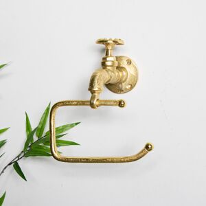 Gold Metal Tap Toilet Roll Holder 19cm x 21cm Material: Metal