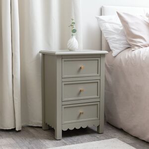 3 Drawer Scallop Bedside Table - Staunton Taupe Range Material: Wood