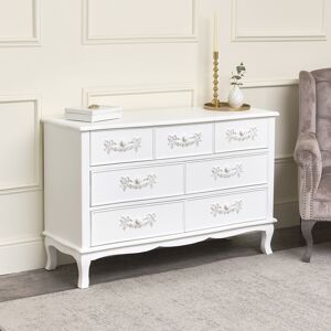 Antique White 7 Drawer Chest of Drawers - Pays Blanc Range Material: Wood