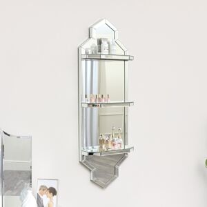 Art Deco Mirrored Wall Mounted Shelving Unit Material: Wood, Glass