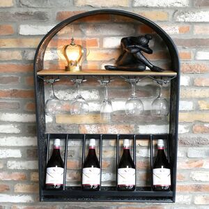 Black Wine Wall Unit Material: Wood, Metal