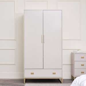 Double Wardrobe - Elle Stone Range Material: Coated MDF, Metal