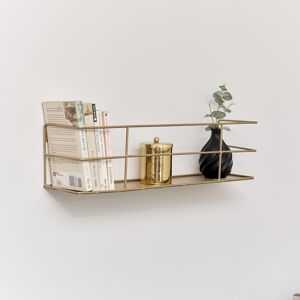 Gold Metal Wire Wall Shelf - 56cm Material: Metal