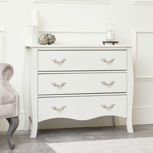 Large 3 Drawer Chest of Drawers - Elizabeth Ivory Range Material: Coated MDF, Metal