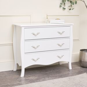 Large 3 Drawer Chest of Drawers - Elizabeth White Range Material: Coated MDF, Metal
