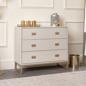 Large 3 Drawer Chest of Drawers - Elle Stone Range Material: Coated MDF, Metal