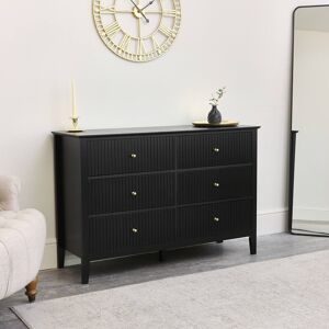 Large 6 Drawer Chest of Drawers - Hales Black Range Material: Manufactured Wood, metal