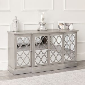 Large Silver Mirrored Sideboard - Sabrina Silver Range Material: Wood, Glass, Metal