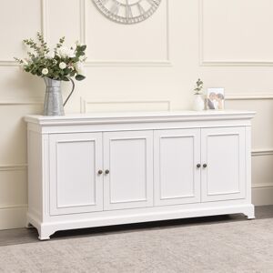 Large White 4 Door Sideboard - Daventry White Range Material: Wood, Metal