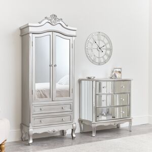 Mirrored Closet & Chest of Drawers - Tiffany Range Material: Wood, glass, metal