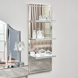 Mirrored Wall Mounted Shelving Unit Material: Wood, glass