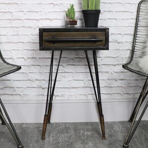 Retro Industrial Metal Bedside Table Material: Metal