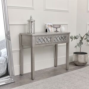 Silver Mirrored Console Table / Dressing Table - Sabrina Silver Range Material: Wood, Glass, Metal