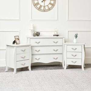 Large 3 Drawer Chest of Drawers & Pair of Bedside Tables - Elizabeth Ivory Range Material: Furniture/Furniture Ranges/Elizabeth Range/Elizabeth Ivory Range