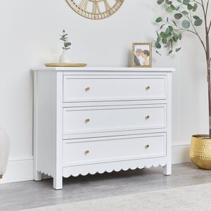 Large Scalloped 3 Drawer Chest of Drawers - Staunton White Range Material: Furniture/Furniture Ranges/Staunton Range/Staunton White Range