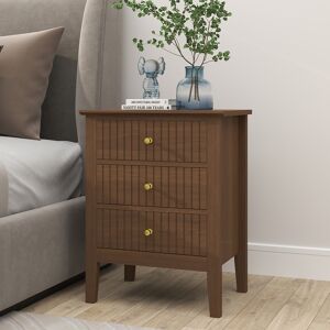 3 Drawer Bedside Table - Hales Dark Wood Range Material: Furniture/Furniture Ranges/Hales Range/Hales Dark Wood Range 3 Drawer Bedside Table - Hales Dark Wood Range Material: Furniture/Furniture Ranges/Hales Range/Hales Dark Wood Range