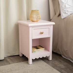 3 Drawer Scalloped Bedside Table - Staunton Pink Range Material: New Products 3 Drawer Scalloped Bedside Table - Staunton Pink Range Material: New Products