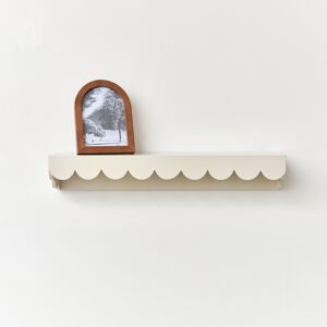 Large Pale Taupe Scalloped Wall Storage Shelf - 61cm Material: Furniture/Wall Cabinets & Shelving Large Pale Taupe Scalloped Wall Storage Shelf - 61cm Material: Furniture/Wall Cabinets & Shelving