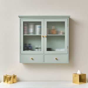 Duck Egg Blue Reeded Glass Wall Cabinet with Drawers Material: Home Decor & Accessories/Shelves & Storage Duck Egg Blue Reeded Glass Wall Cabinet with Drawers Material: Home Decor & Accessories/Shelves & Storage