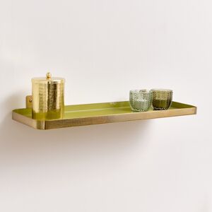 Gold & Olive Green Enamelled Metal Wall Shelf - 50cm Material: Home Decor & Accessories/Shelves & Storage Gold & Olive Green Enamelled Metal Wall Shelf - 50cm Material: Home Decor & Accessories/Shelves & Storage