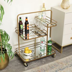 Gold Vintage Printed Glass 3 Tier Drinks Trolley with Wheels Material: Home Decor & Accessories/Shelves & Storage Gold Vintage Printed Glass 3 Tier Drinks Trolley with Wheels Material: Home Decor & Accessories/Shelves & Storage