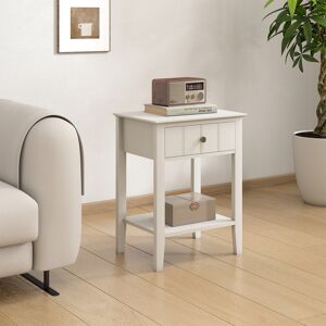 Ivory One Drawer Bedside Table with Shelf - Padstowe Ivory Range Material: Furniture/Furniture Ranges/Padstowe Range/Padstowe Ivory Range Ivory One Drawer Bedside Table with Shelf - Padstowe Ivory Range Material: Furniture/Furniture Ranges/Padstowe Range/Padstowe Ivory Range