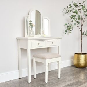 Large Dressing Table, Mirror & Stool Set - Daventry Ivory Range Material: New Products Large Dressing Table, Mirror & Stool Set - Daventry Ivory Range Material: New Products