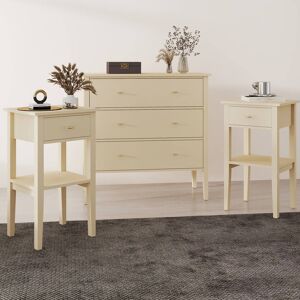 Cream Bedroom Furniture Set 3-Drawer Chest of Drawers & 2 Bedside Tables Abbey Range Material: Furniture/Furniture Ranges/Abbey Range/Abbey Cream Range Cream Bedroom Furniture Set 3-Drawer Chest of Drawers & 2 Bedside Tables Abbey Range Material: Furniture/Furniture Ranges/Abbey Range/Abbey Cream Range