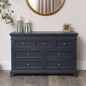 Large Navy Black 7 Drawer Chest of Drawers - Daventry Navy Black Range Material: New Products Large Navy Black 7 Drawer Chest of Drawers - Daventry Navy Black Range Material: New Products