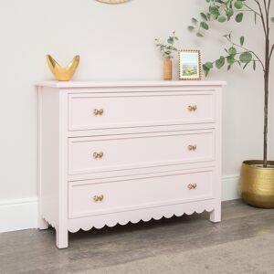 Large Scalloped 3 Drawer Chest of Drawers - Staunton Pink Range Material: New Products Large Scalloped 3 Drawer Chest of Drawers - Staunton Pink Range Material: New Products