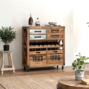 Large Vintage Wooden & Silver Wine Cabinet Material: Furniture Large Vintage Wooden & Silver Wine Cabinet Material: Furniture