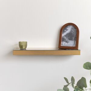 Champagne With Gold Edge Mirrored Floating Wall Shelf - 50cm Material: Furniture/Wall Cabinets & Shelving Champagne With Gold Edge Mirrored Floating Wall Shelf - 50cm Material: Furniture/Wall Cabinets & Shelving