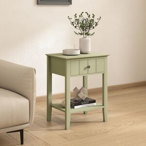 Sage Green One Drawer Bedside Table with Shelf - Padstowe Sage Green Range Material: Furniture/Furniture Ranges/Padstowe Range/Padstowe Sage Green Range Sage Green One Drawer Bedside Table with Shelf - Padstowe Sage Green Range Material: Furniture/Furniture Ranges/Padstowe Range/Padstowe Sage Green Range