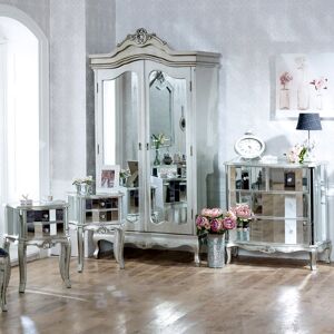 Tiffany Range Silver Rococo Bedroom Furniture Set - Wardrobe & More Tiffany Range Silver Rococo Bedroom Furniture Set - Wardrobe & More