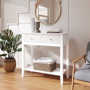 White 2 Drawer Console / Dressing Table - Hales White Range Material: Furniture/Furniture Ranges/Hales Range/Hales White Range White 2 Drawer Console / Dressing Table - Hales White Range Material: Furniture/Furniture Ranges/Hales Range/Hales White Range