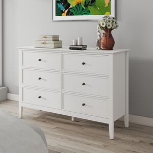 White 6 Drawer Chest of Drawers - Rowley White Range Material: Furniture/Furniture Ranges/Rowley Range/Rowley White Range White 6 Drawer Chest of Drawers - Rowley White Range Material: Furniture/Furniture Ranges/Rowley Range/Rowley White Range
