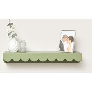 Green Scalloped Wall Storage Shelf - 61cm Material: Wood