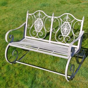 Antique Grey Vintage Rocking Garden Bench Material: Metal