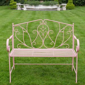 Pink Metal Vintage Garden Bench Material: Metal