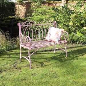 Pink Vintage Metal Garden Bench Material: Garden Pink Vintage Metal Garden Bench Material: Garden