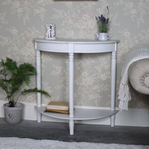 Antique White Half Moon Console Table - Mia Range Material: Wood