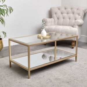 Gold Glass & Mirrored Coffee Table Material: Metal / Glass